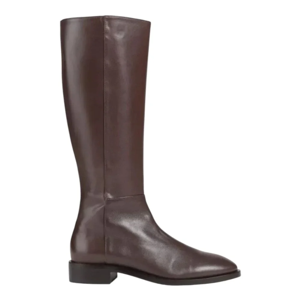 Stuart Weitzman Keelan Zip LEATHER Boot Style Color Walnut brown Sz 5.5‎ new